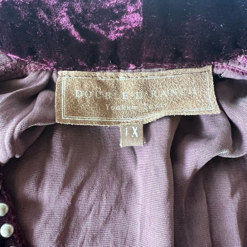 Double D Ranch “Ridge Road” Purple Crushed Velvet Beaded Tunic Dress | Size 1X - Picture 6 of 9